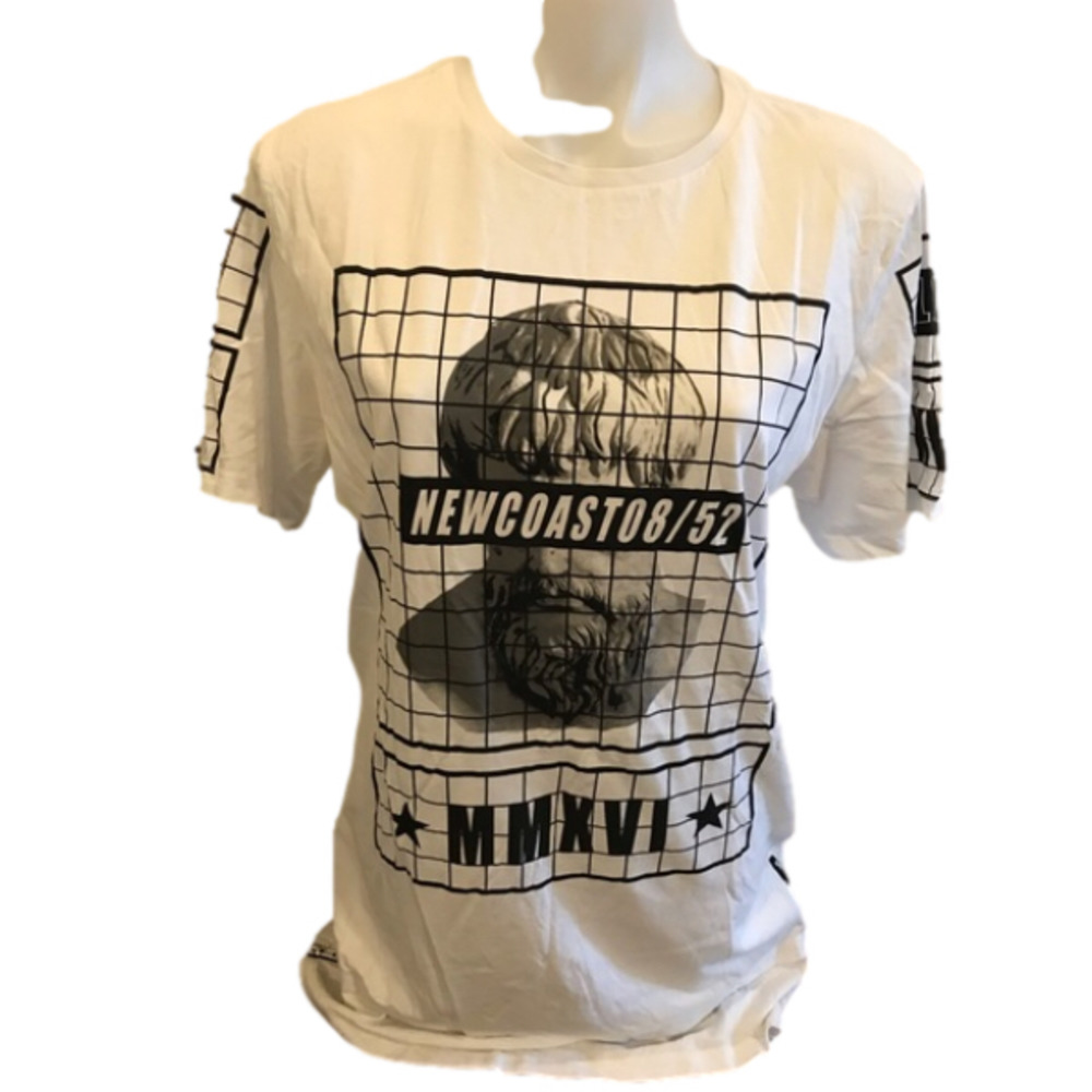𝅺NWOT Men’s Divided White Crew Neck Short Sleeve T Shirt size Medium